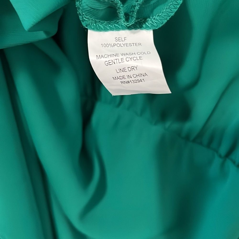 AMANDA UPRICHARD Felicia Long Sleeve Mini Dress, Green Juniper, Size S - Picture 8 of 8